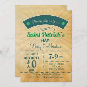 Invitation Parti de Jour de la Saint Patrick Vintage rétro-ru