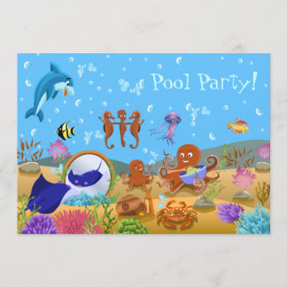 Invitation Parti de la piscine mondiale sous-marine