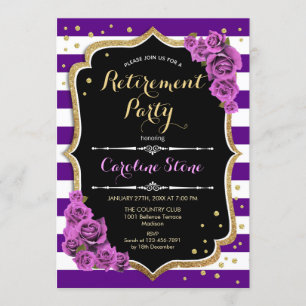 Invitation Parti de la retraite - Blancs mauves