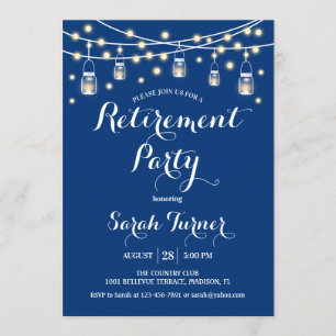 Invitation Parti de la retraite - bleu marine