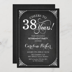 Invitation Parti de la retraite - Chalkboard White