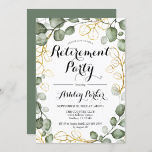 Invitation Parti de la retraite de la couronne d'Eucalyptus F