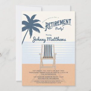 Invitation Parti de la retraite des chaises de plage