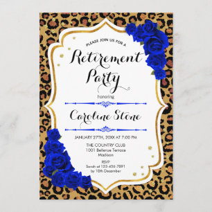 Invitation Parti de la retraite - Empreinte de léopard Royal