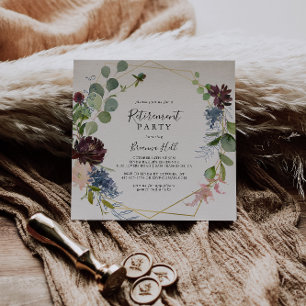 Invitation Parti de la retraite géométrique de l'or de Bourgo