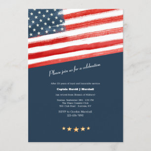 Invitation Parti de la retraite militaire du drapeau américai