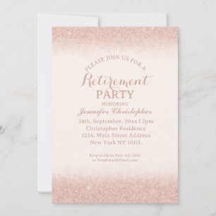 Invitation Parti de la retraite rose Gold