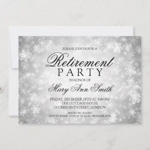 Invitation Parti de la retraite Silver Winter Wonderland