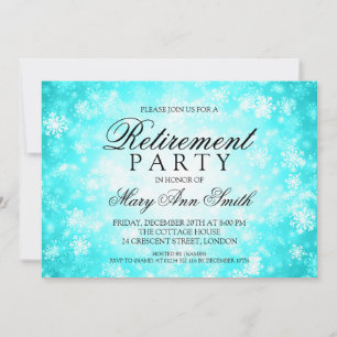Invitation Parti de la retraite Turquoise Winter Wonderland