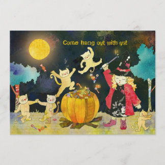 Invitation Parti de la sorcière blonde pour l'Halloween
