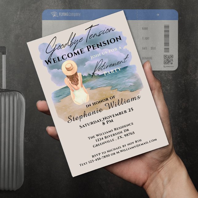 Invitation Parti de la tension d'adieu à la retraite des femm (Créateur téléchargé)