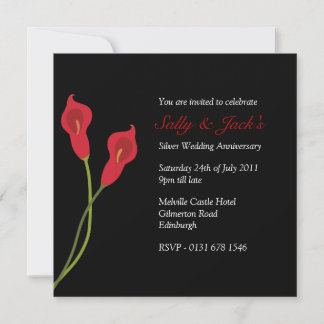 Invitation Parti de l'anniversaire de la Calla Lilies rouge -