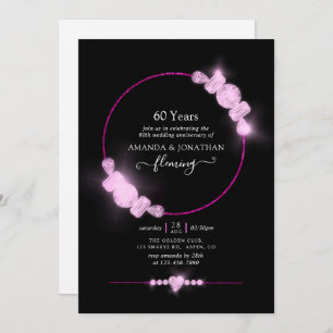 Invitation Parti de l'anniversaire du Mariage de Diamant Rose