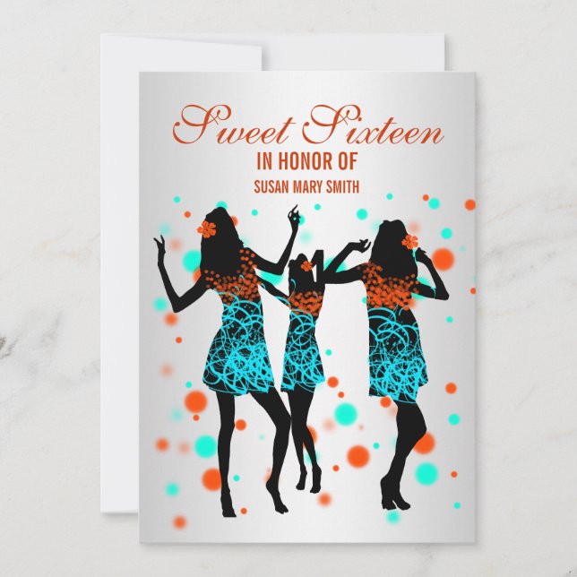 Invitation Parti de l'île d'sweet sixteen hawaïen (Devant)