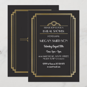 Invitation Parti de l'Invitation Fête des mariées Art déco Ga