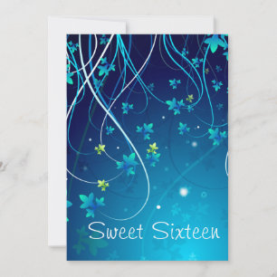 Invitation Parti de l'Sweet sixteen Turquoise de Blue Swirls