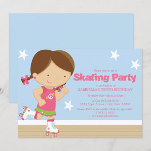 Invitation Parti de patinage  Brunette