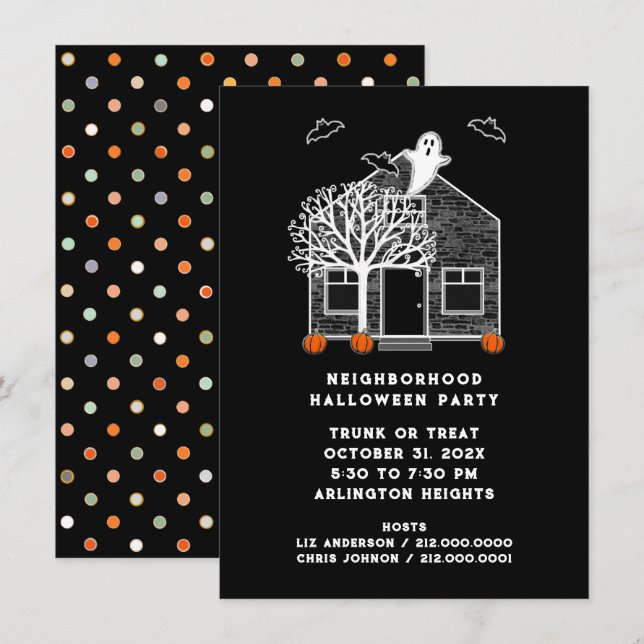 Invitation Parti de quartier Halloween (Devant / Derrière)