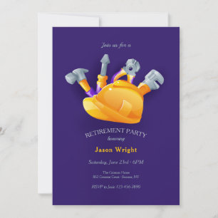 Invitation Parti de retraite Casquette et outils