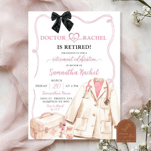 Invitation Parti de retraite de Black Bow Doctor