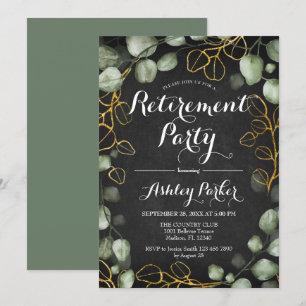 Invitation Parti de retraite de la couronne d'eucalyptus