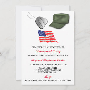 Invitation Parti de retraite de la force aérienne de l'Armée 