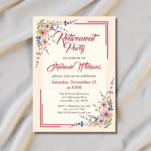 Invitation Parti de retraite des femmes Floral Elegant Border