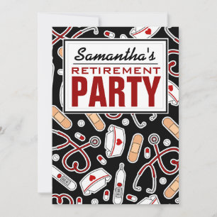 Invitation Parti de retraite des infirmières Noir