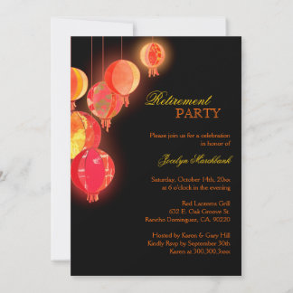 Invitation Parti de retraite des lanternes en papier asiatiqu