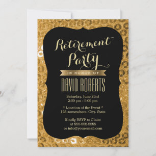 Invitation Parti de retraite des palettes Black & Gold modern
