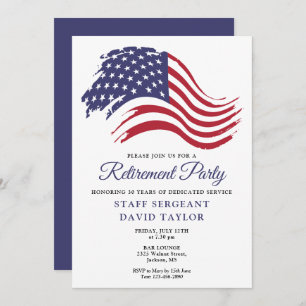 Invitation Parti de retraite du drapeau patriotique américain