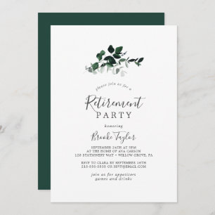 Invitation Parti de retraite Emerald Green