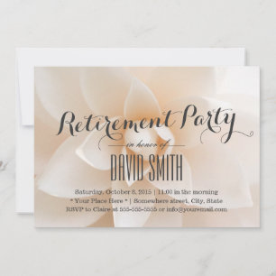 Invitation Parti de retraite florale blanc classique