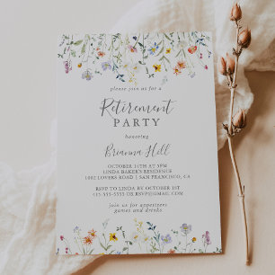 Invitation Parti de retraite florale Wild Multicolor