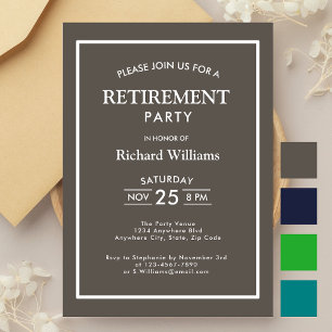 Invitation Parti de retraite gris classique