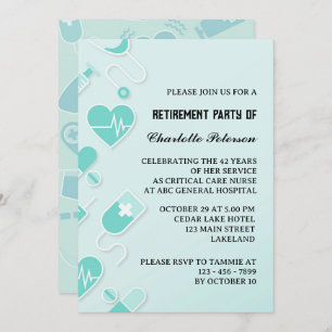 Invitation Parti de retraite infirmière moderne et unique