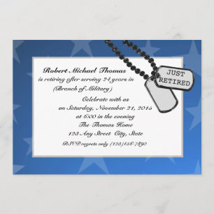 Invitation Parti de retraite militaire bleu