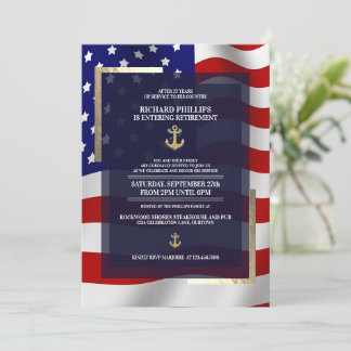 Invitation Parti de retraite militaire de l'Ancre d'or et du