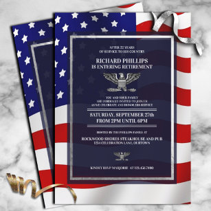 Invitation Parti de retraite militaire du drapeau américain/a