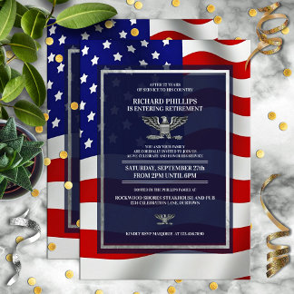 Invitation Parti de retraite militaire du drapeau américain/a