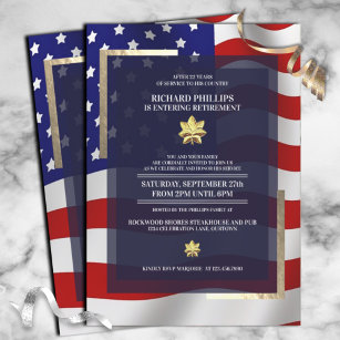 Invitation Parti de retraite militaire du drapeau américain/f