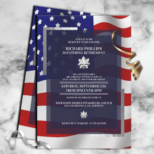 Invitation Parti de retraite militaire du drapeau américain/f