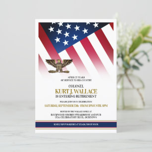 Invitation Parti de retraite militaire Gold Eagle