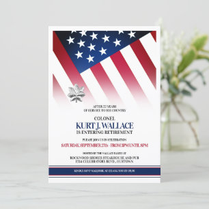 Invitation Parti de retraite militaire Silver Oak Leaf