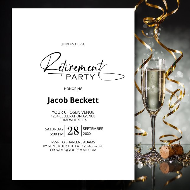 Invitation Parti de retraite minimaliste moderne (Créateur téléchargé)