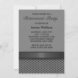 Invitation Parti de retraite noir gris
