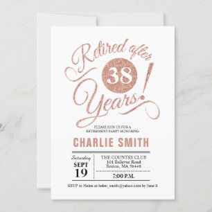 Invitation Parti de retraite - Rose Gold White
