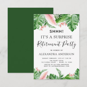 Invitation Parti de retraite surprise Palm tropical Floral