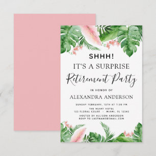 Invitation Parti de retraite surprise Palm tropical Floral