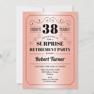 Invitation Parti de retraite surprise - Rose Gold Black
